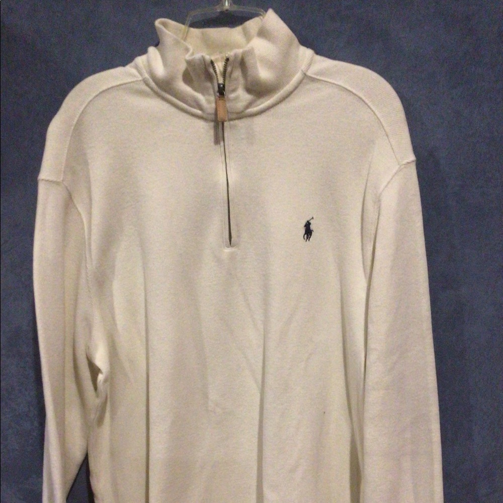 Polo Ralph Lauren 1/4 zip sweater/pullover, XL Off-white